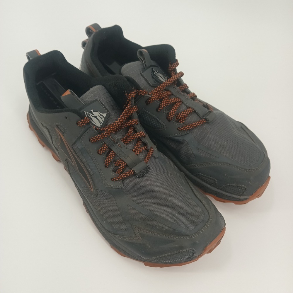 Altra Lone Peak Mens Trail Running Shoes Grey Orange MaxTrac Hiking Sneakers